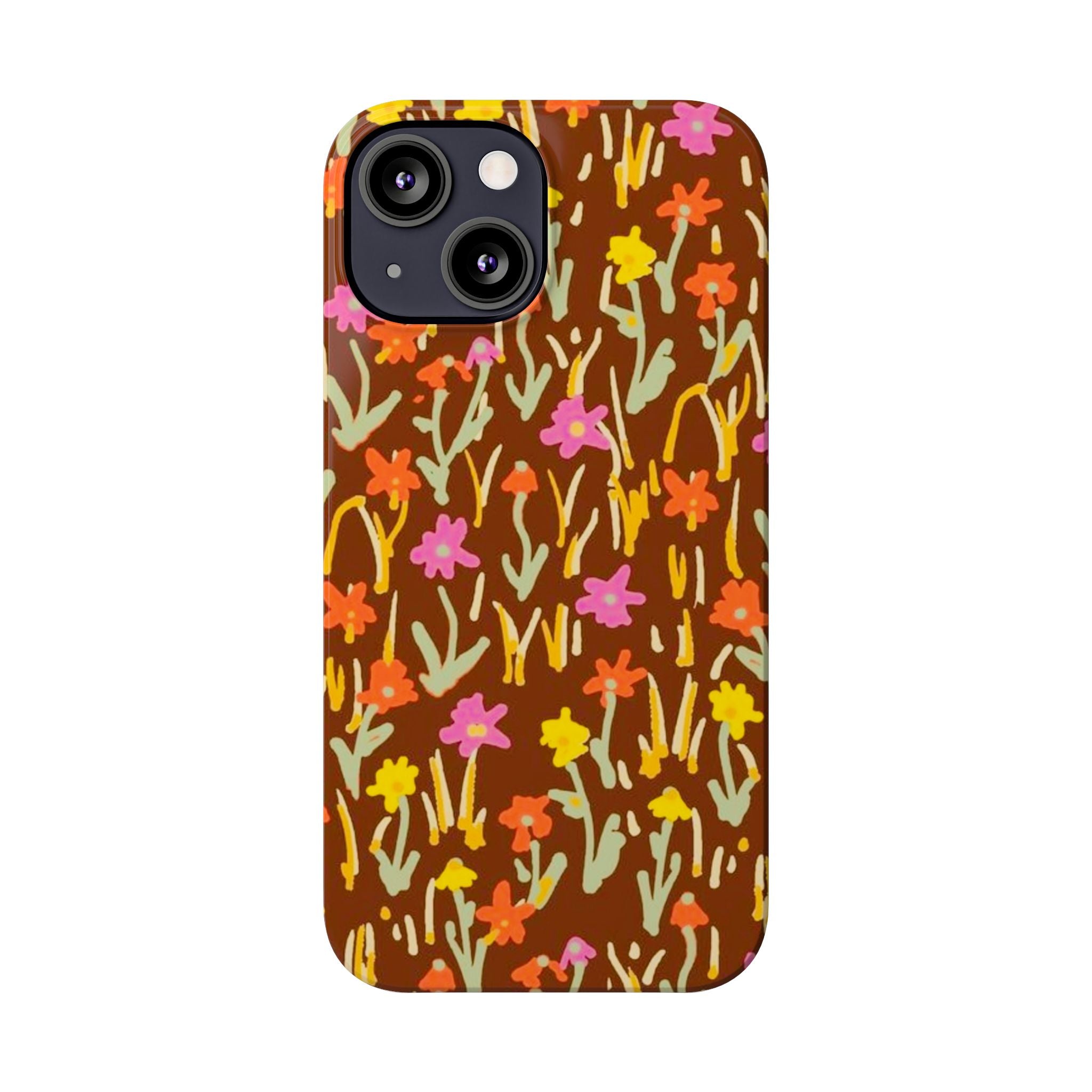 Brown Retro Floral Cover