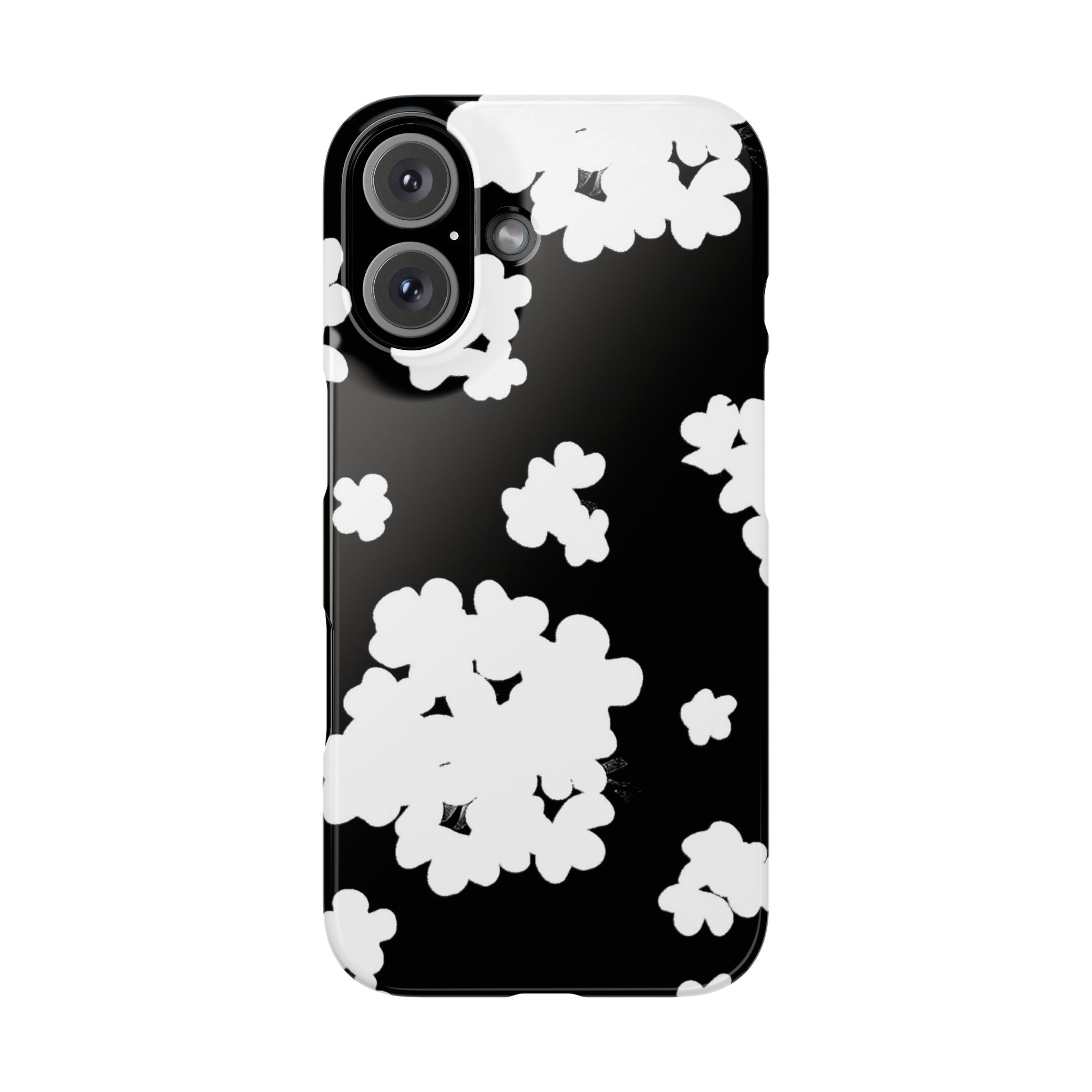 Black & White Abstract Flower Pattern Case