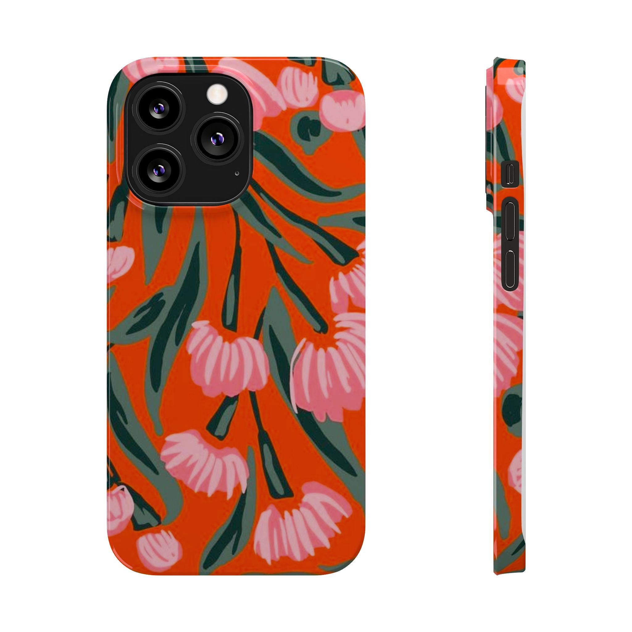 Pink Petal on Orange Background