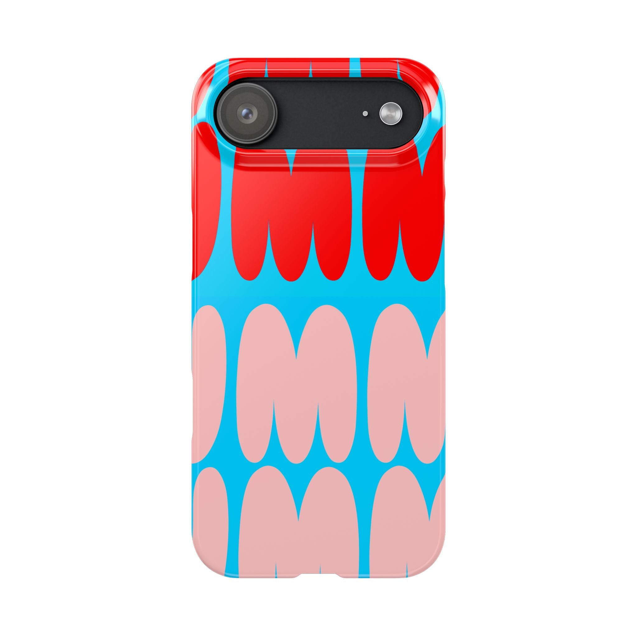 Yum Red & Pink on a Blue Case