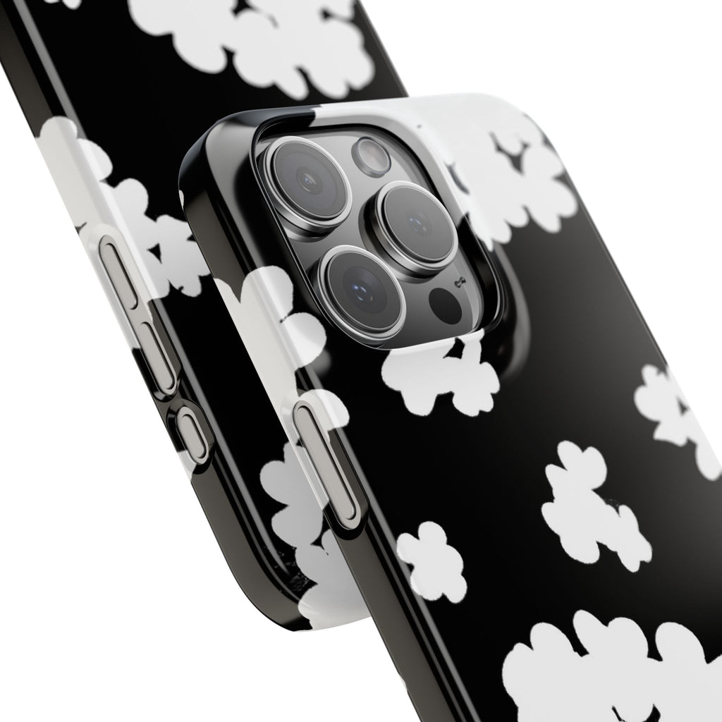 Black & White Abstract Flower Pattern Case