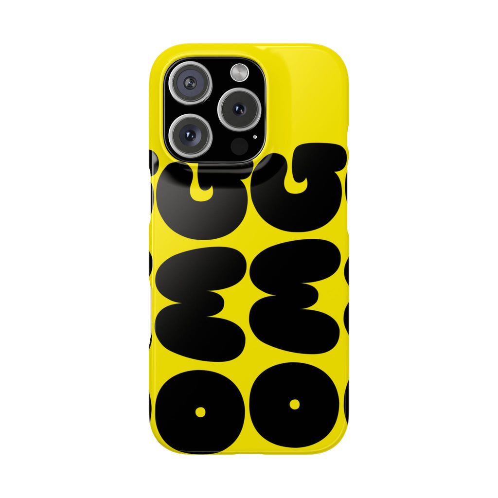 Yellow Retro Bubble Pattern Slim Phone Case