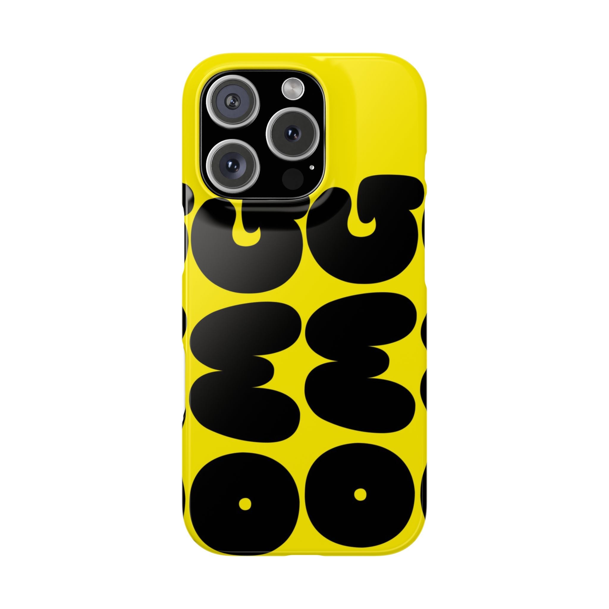 Yellow Retro Bubble Pattern Slim Phone Case