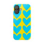 Blue Heart on Yellow Case