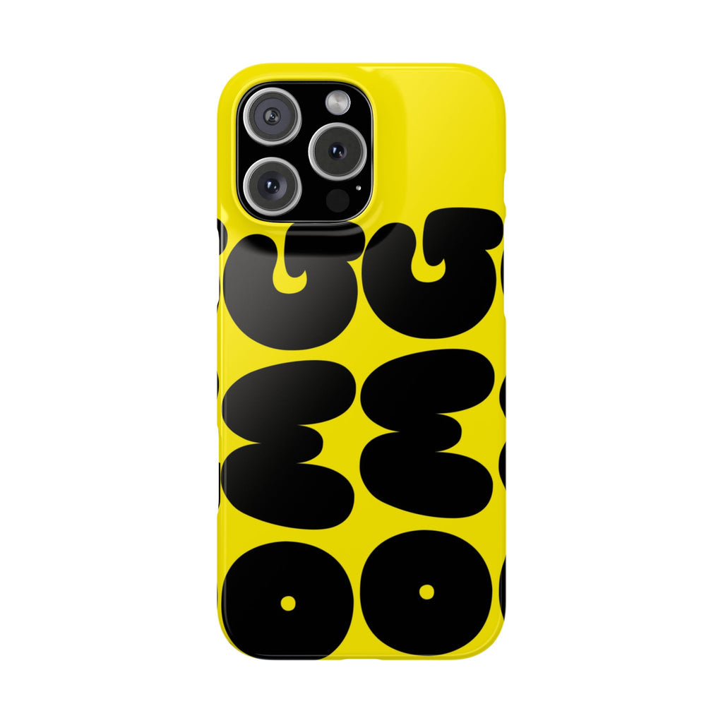 Yellow Retro Bubble Pattern Slim Phone Case