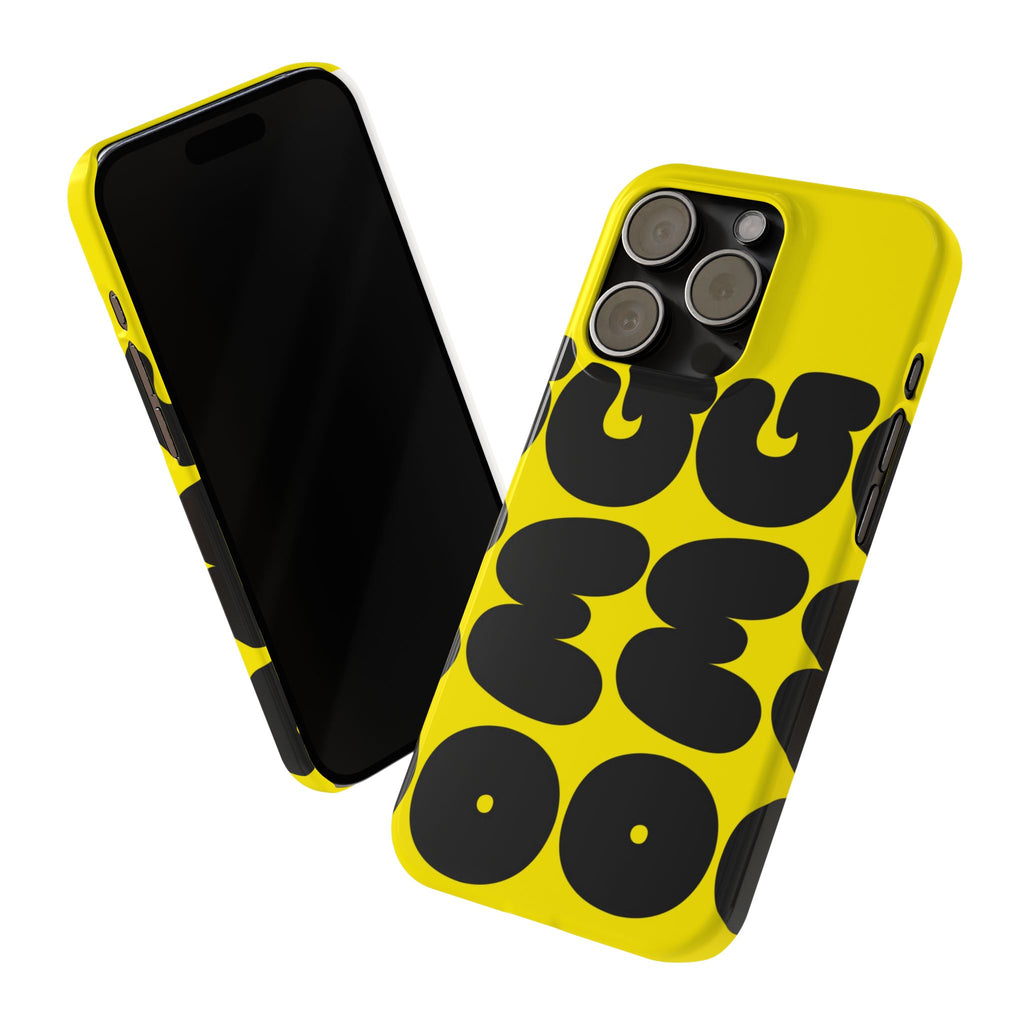 Yellow Retro Bubble Pattern Slim Phone Case