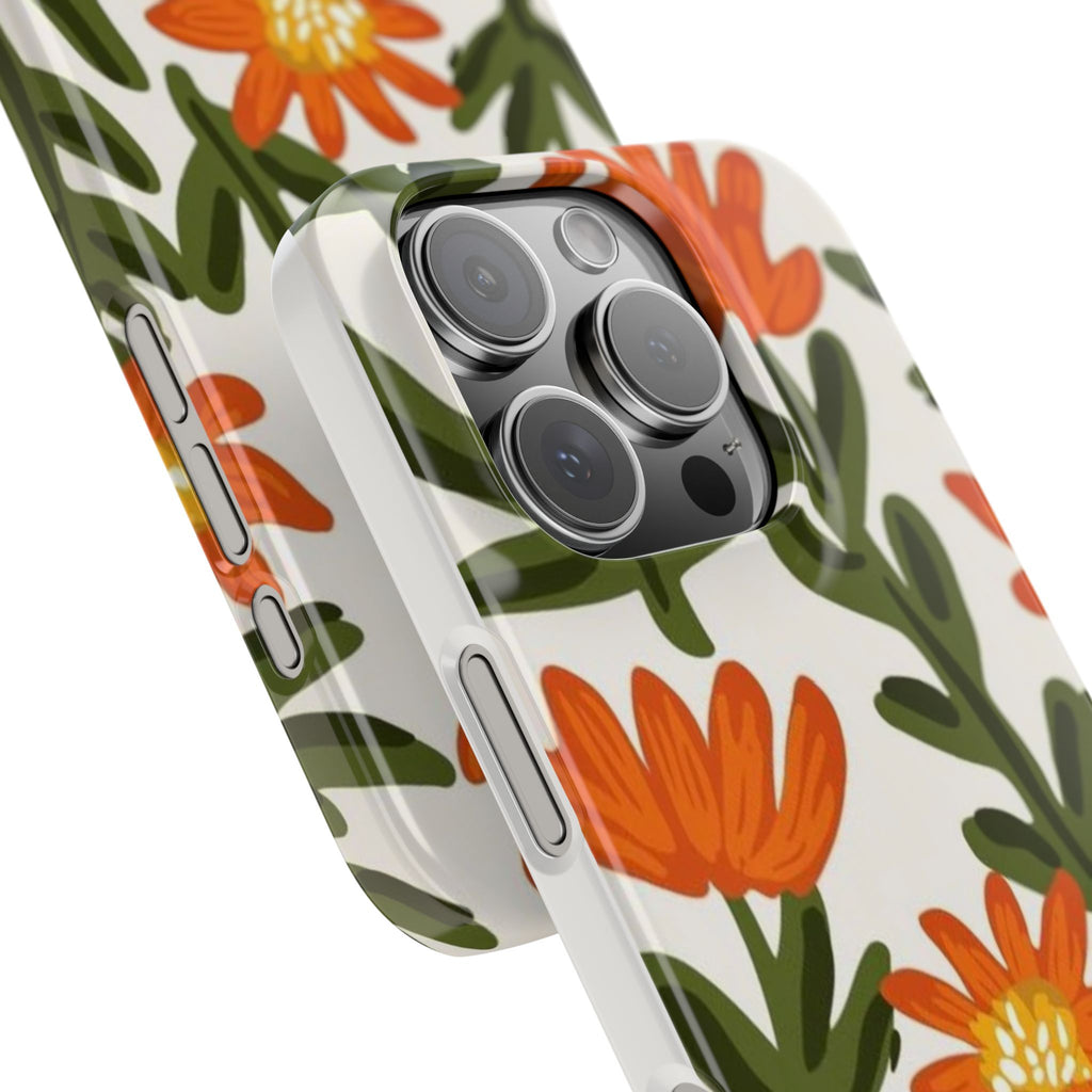 Orange Floral Botanical Pattern Case