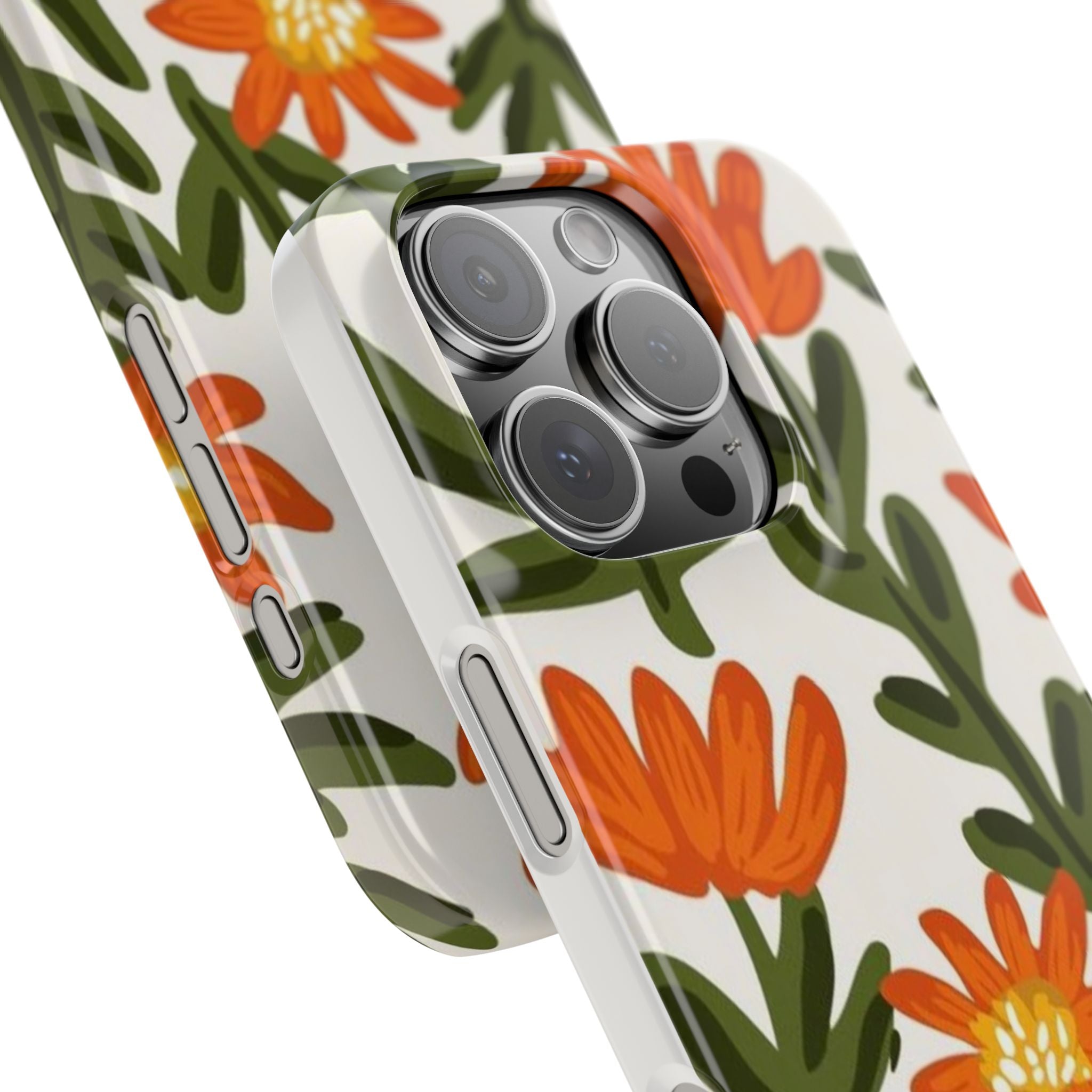 Orange Floral Botanical Pattern Case