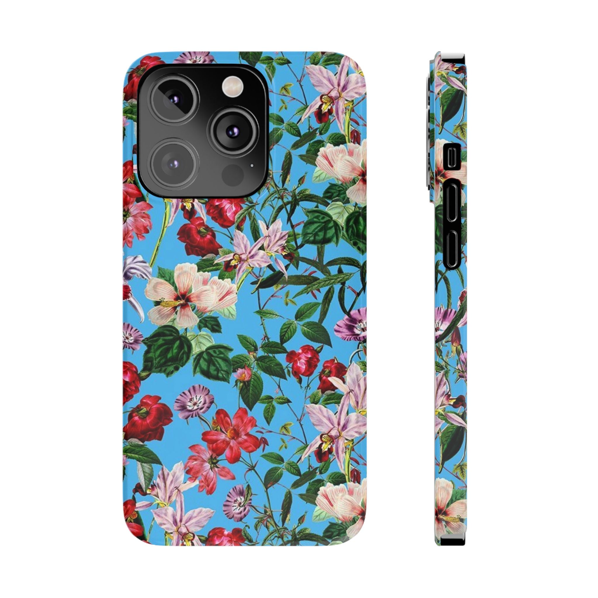 Vintage Floral Pattern on Sky Blue Case