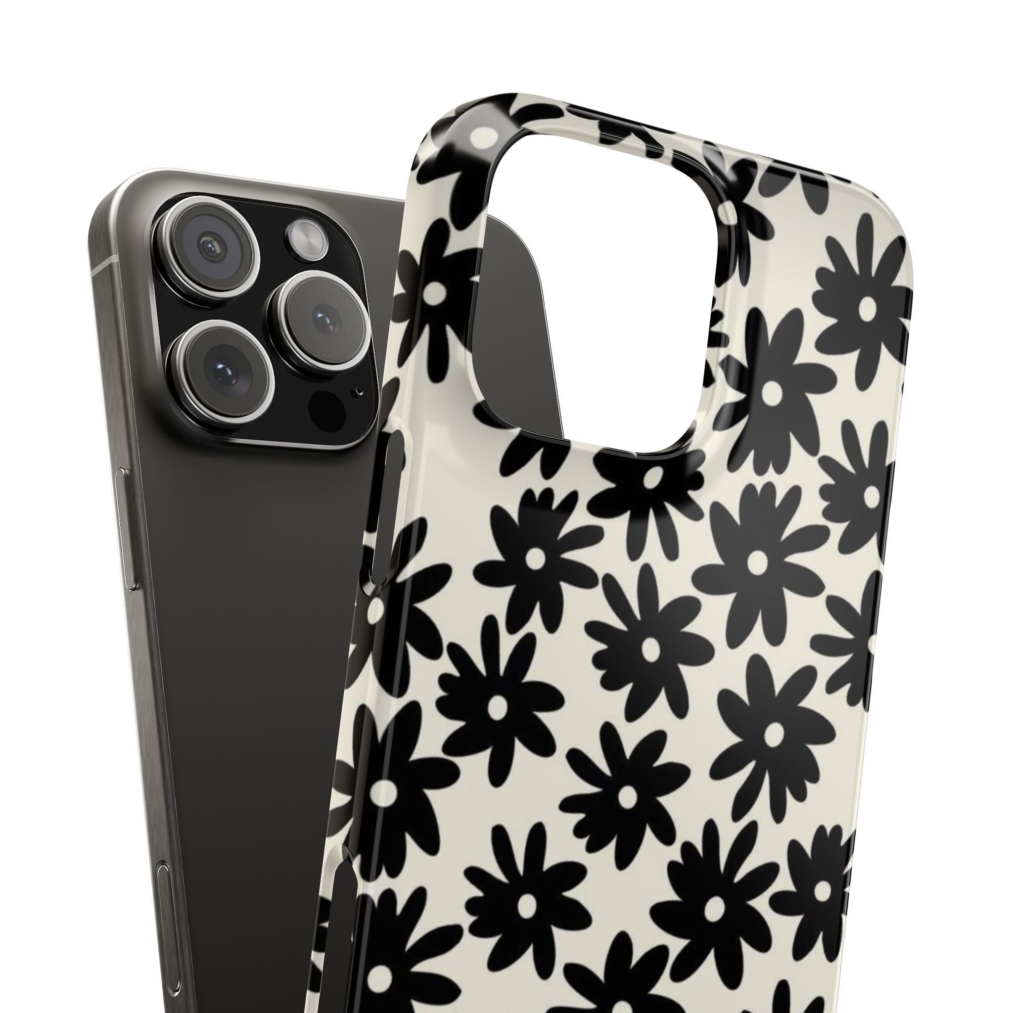 Black Daisy Phone Case