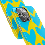 Blue Heart on Yellow Case