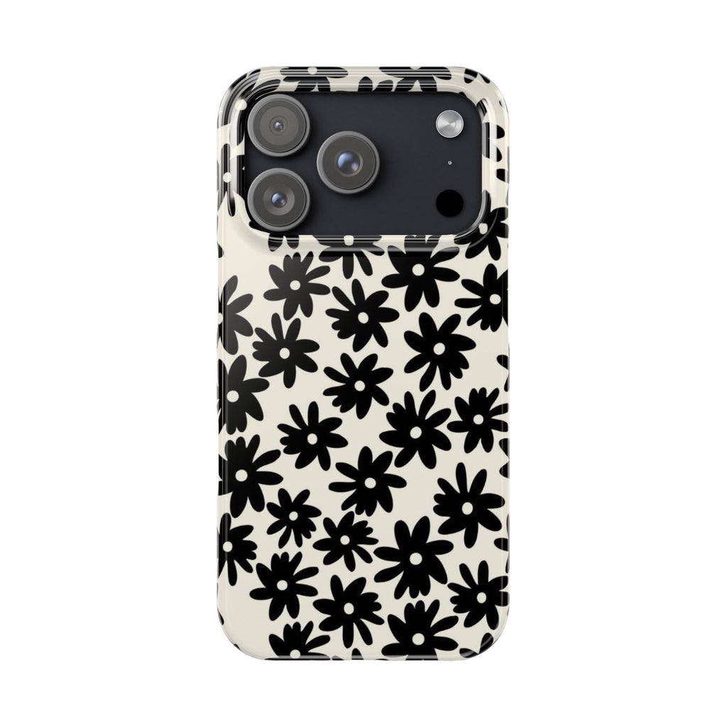 Black Daisy Phone Case