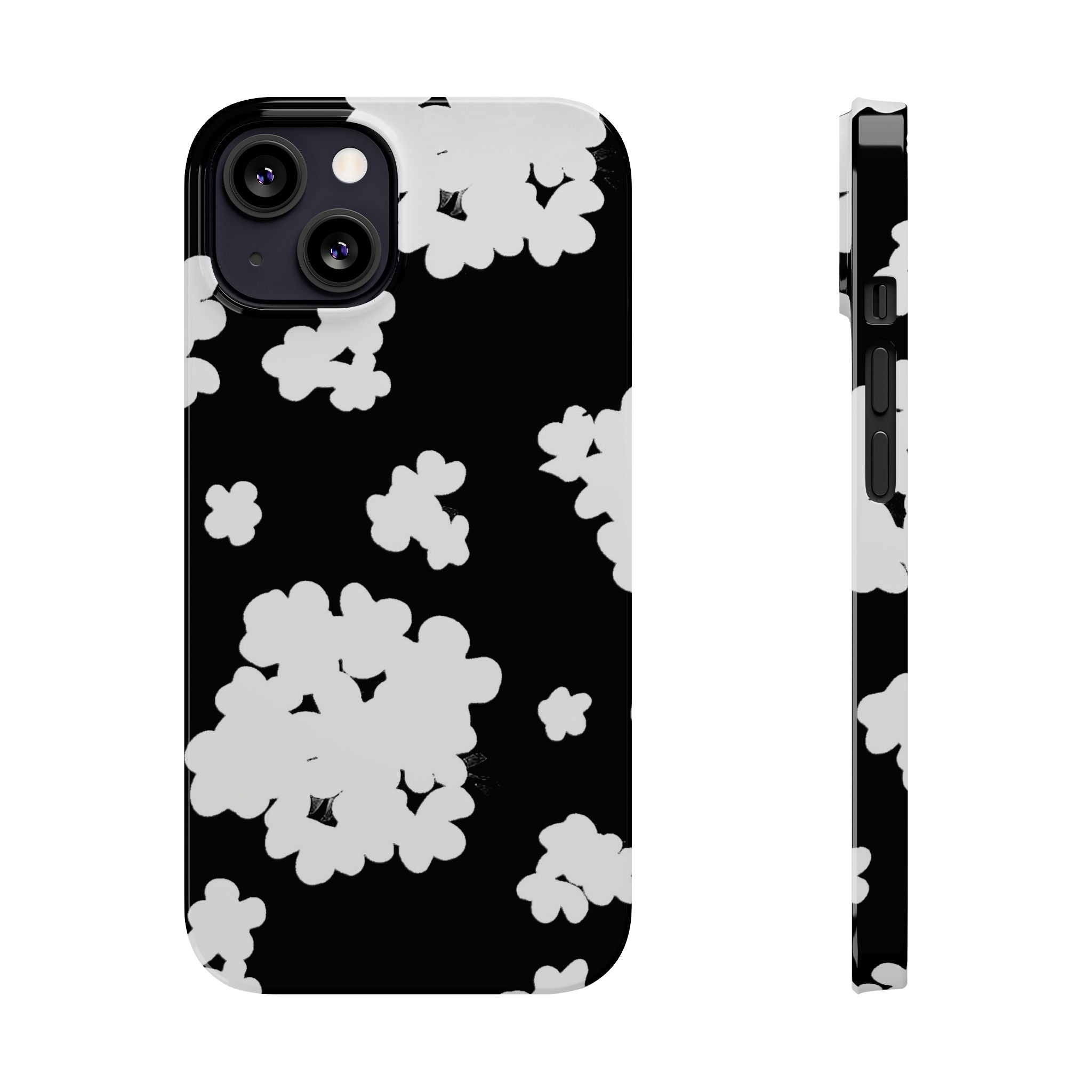 Black & White Abstract Flower Pattern Case