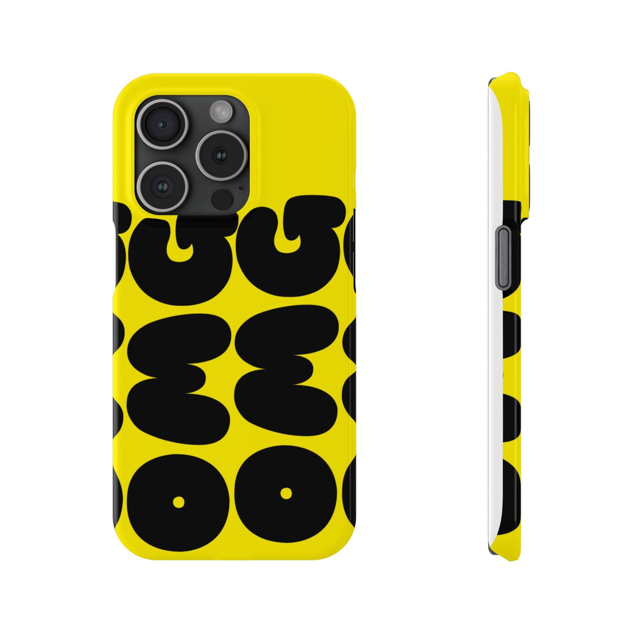 Yellow Retro Bubble Pattern Slim Phone Case