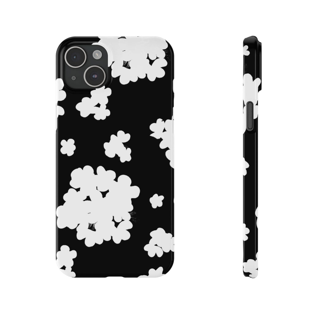Black & White Abstract Flower Pattern Case