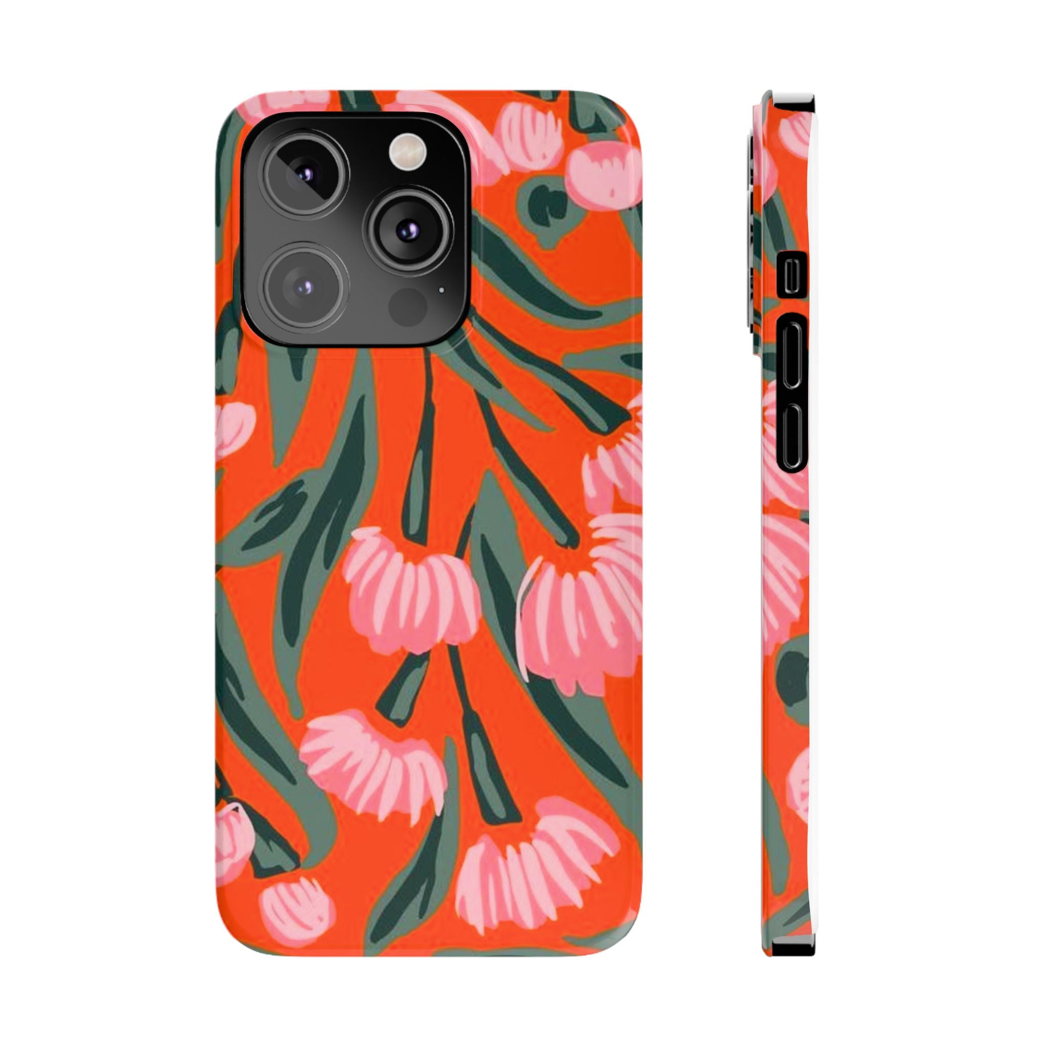 Pink Petal on Orange Background