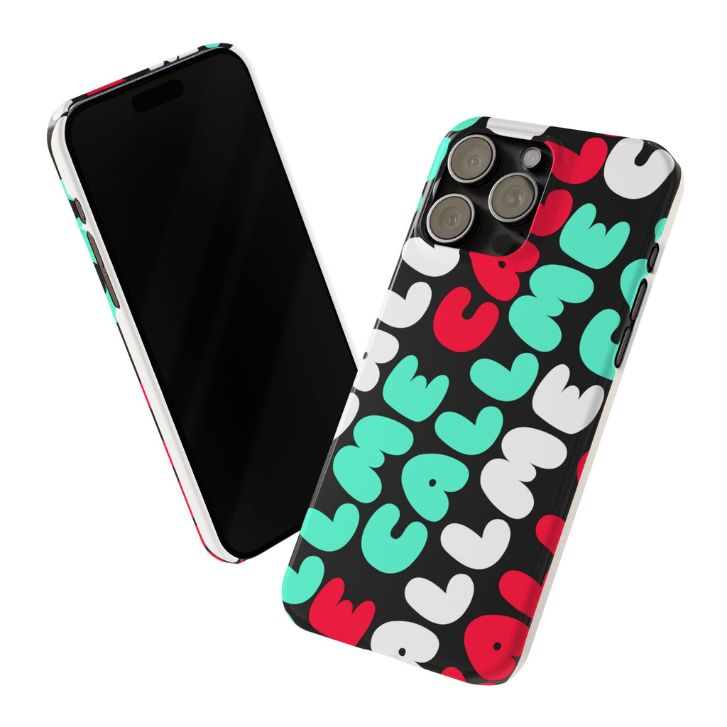 Call Me Turquoise mixed Bold Bubble Text