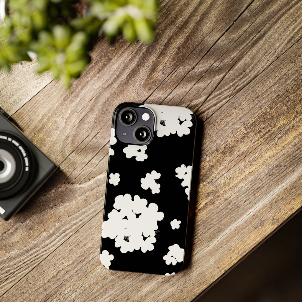 Black & White Abstract Flower Pattern Case