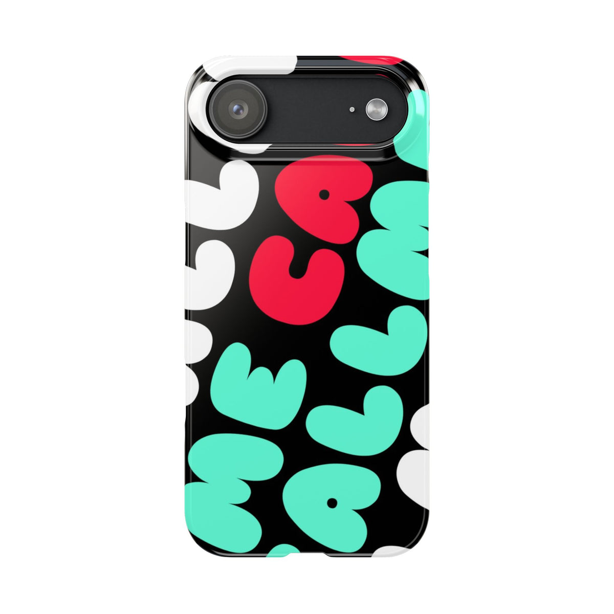 Call Me Turquoise mix Bubble Text Case