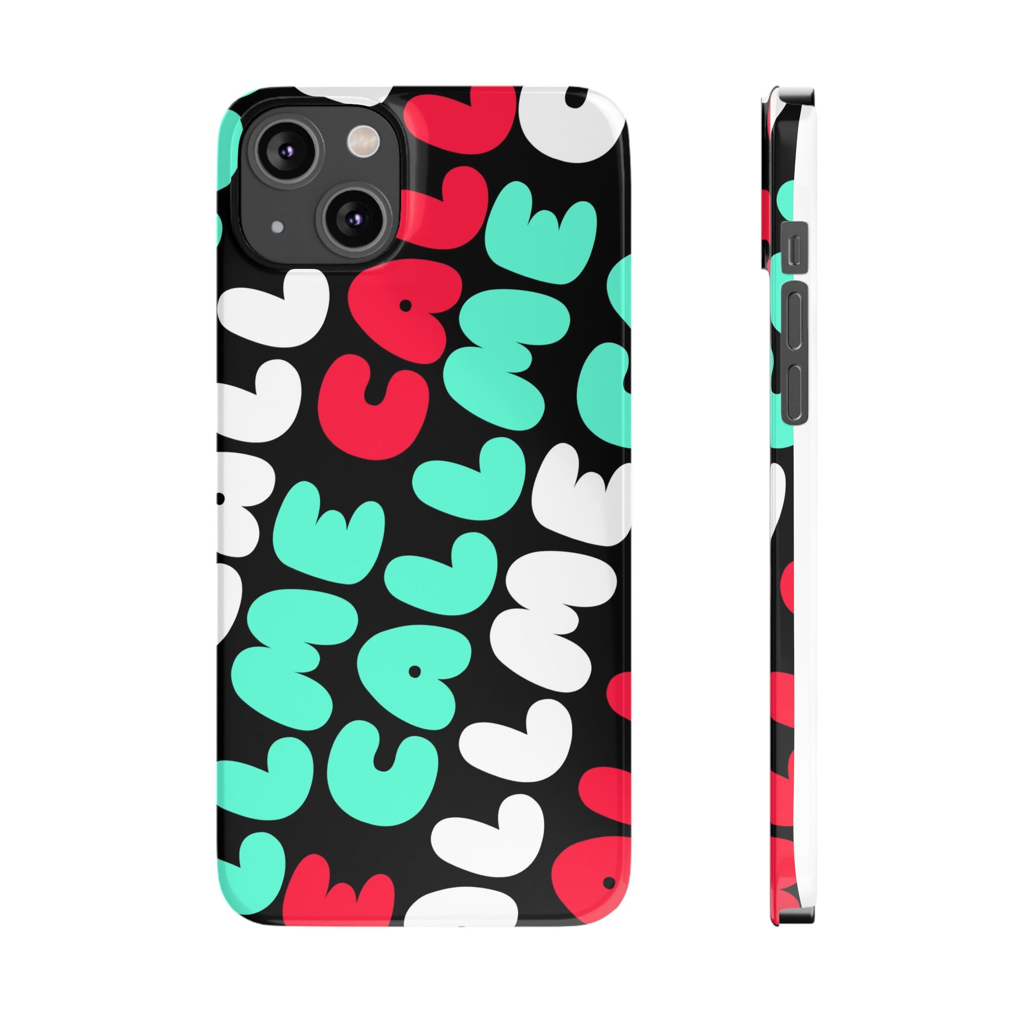 Call Me Turquoise mixed Bold Bubble Text