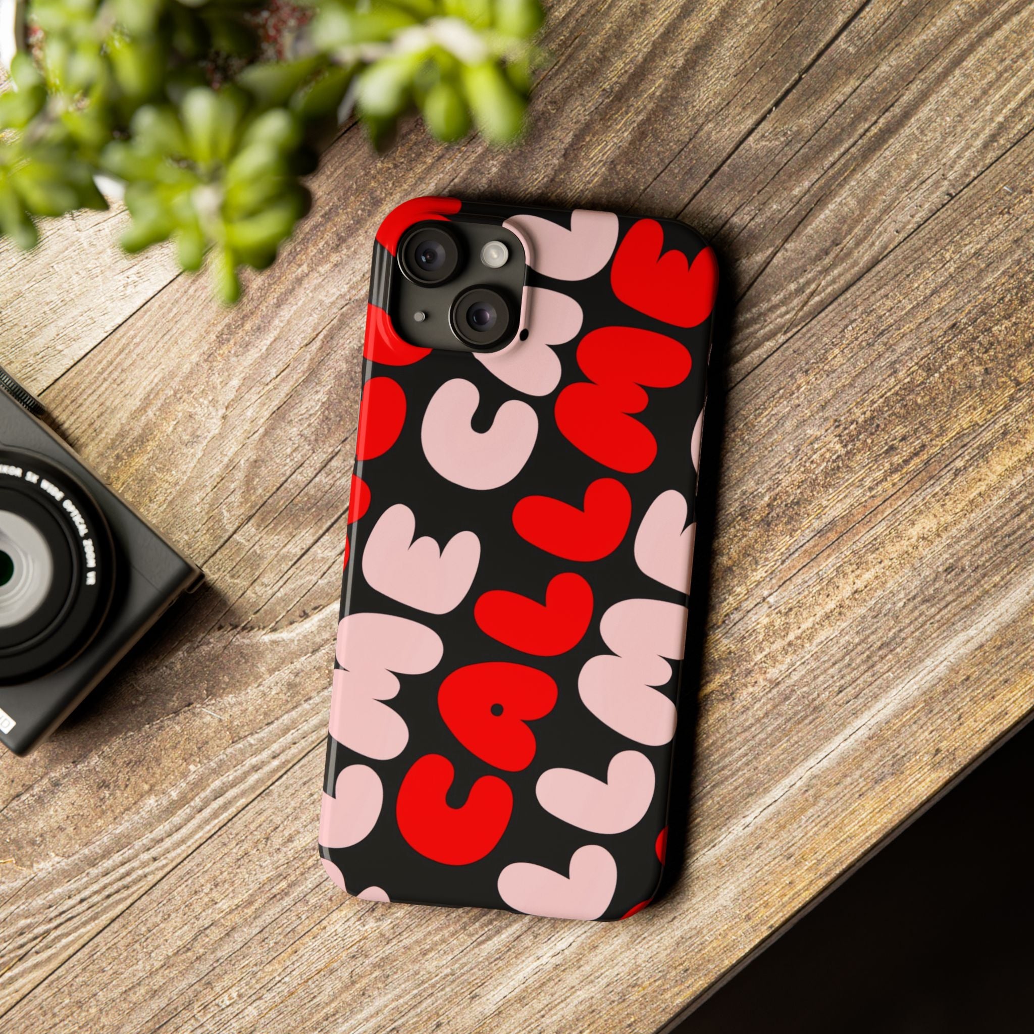 Call Me Pink and Red Phone Case