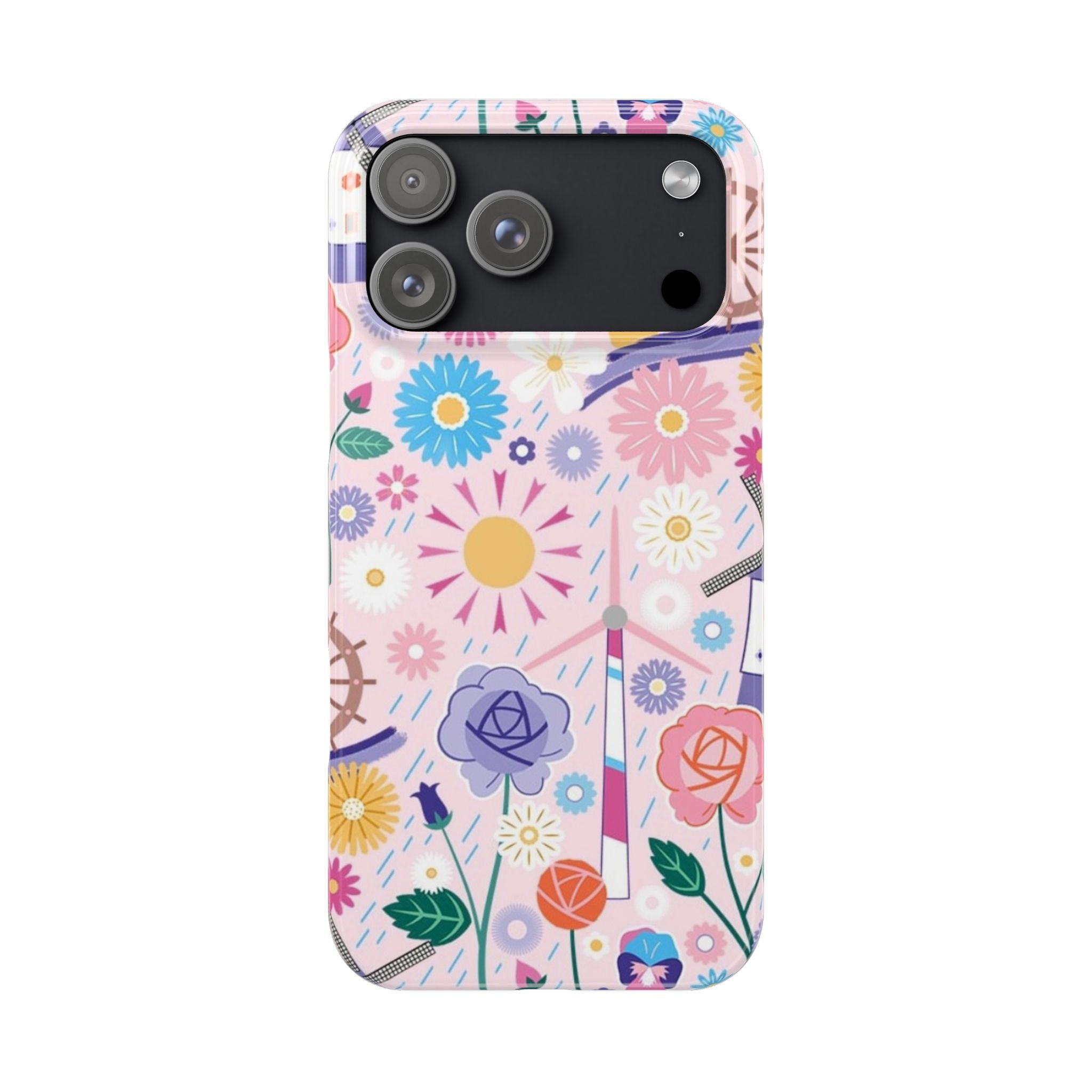Whimsical Spring Flowers Design Case