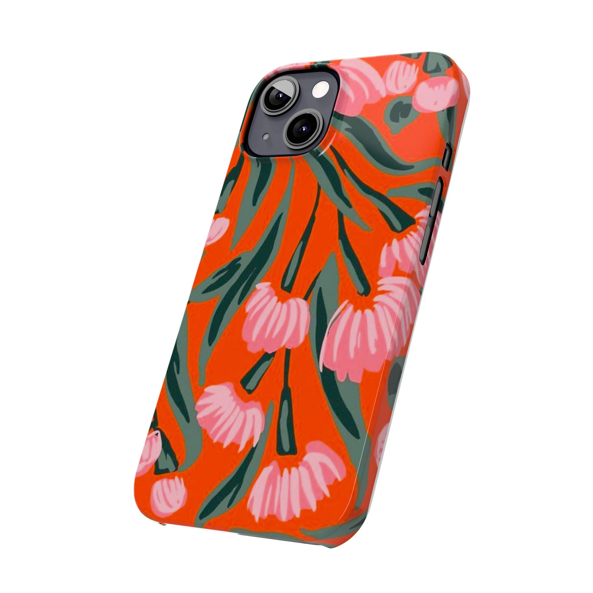 Pink Petal on Orange Background