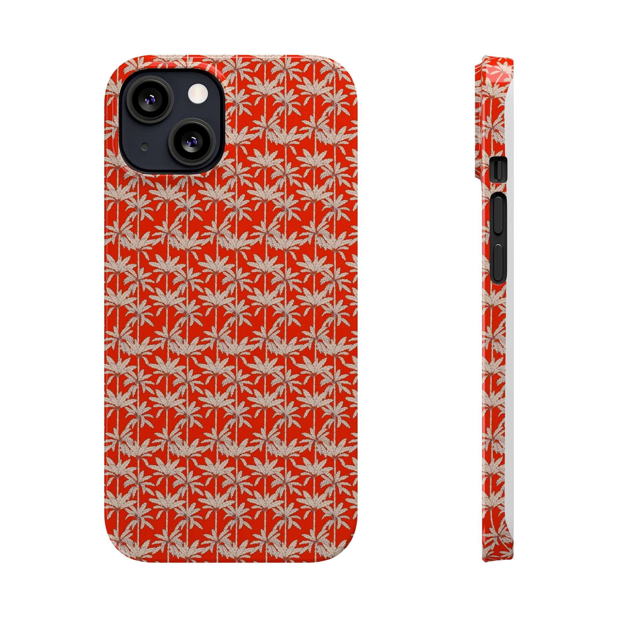 Red Tropical Palm Pattern Case