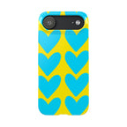 Blue Heart on Yellow Case
