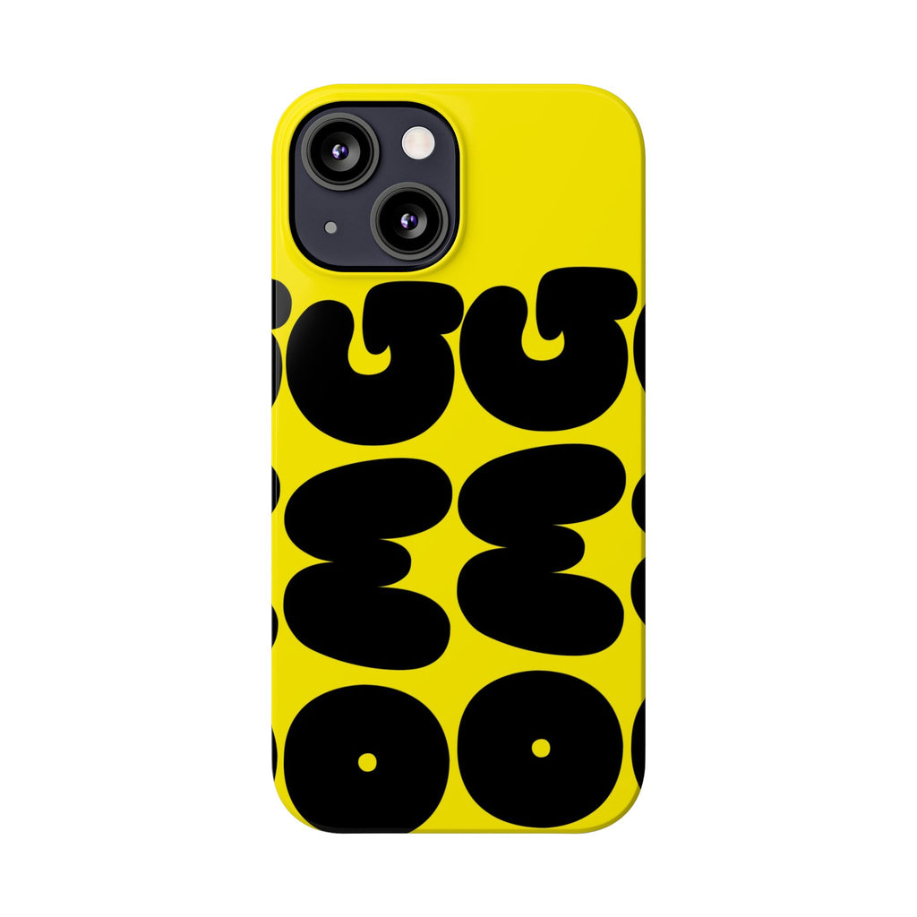 Yellow Retro Bubble Pattern Slim Phone Case