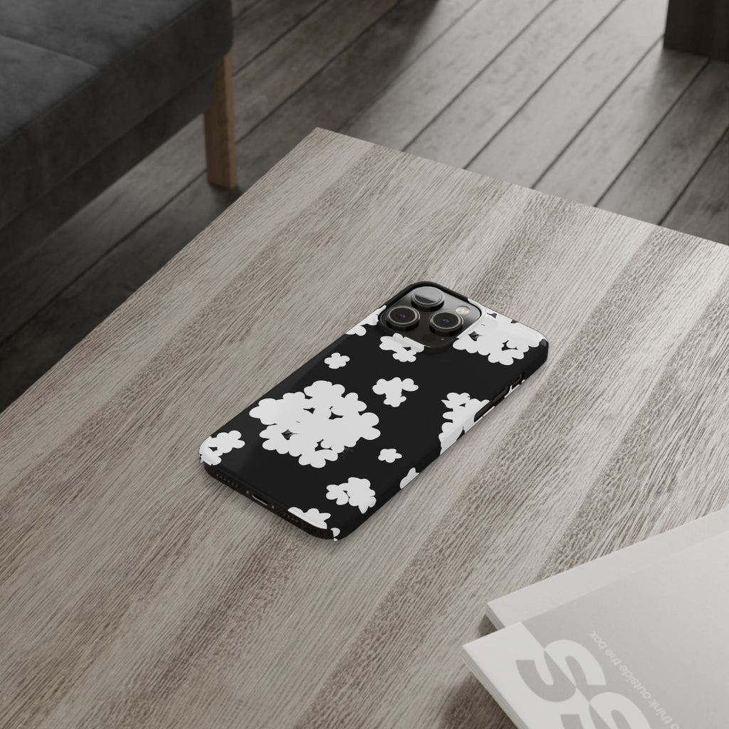 Black & White Abstract Flower Pattern Case