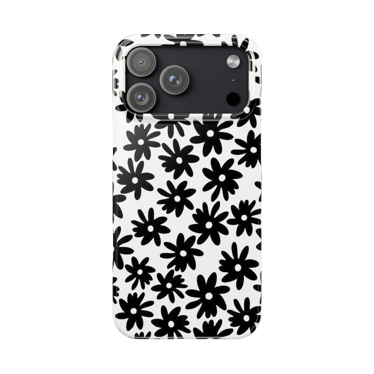 Black Daisy on White Case