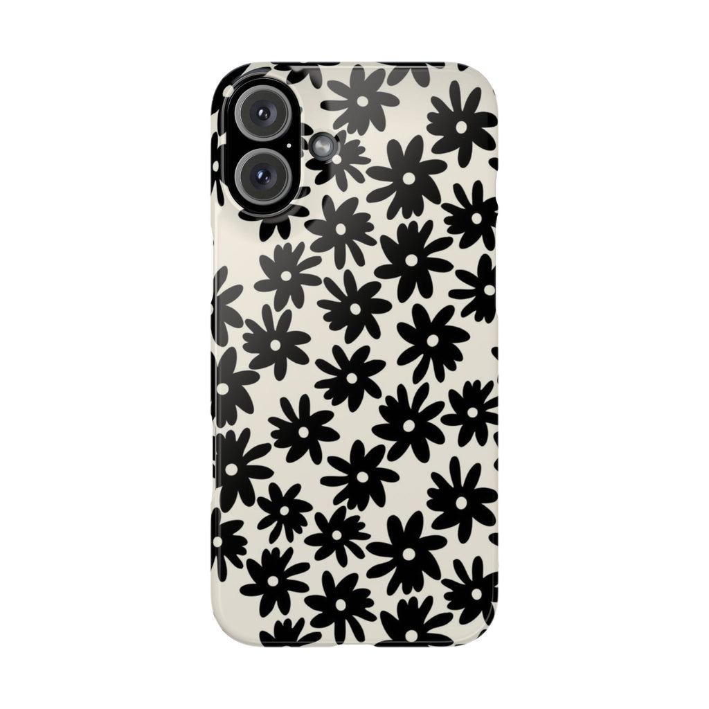 Black Daisy Phone Case