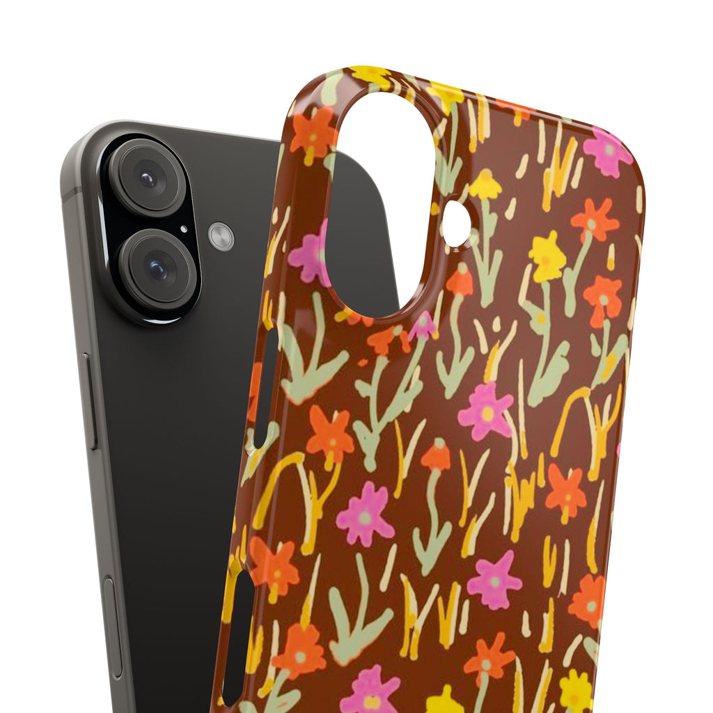 Brown Retro Floral Cover