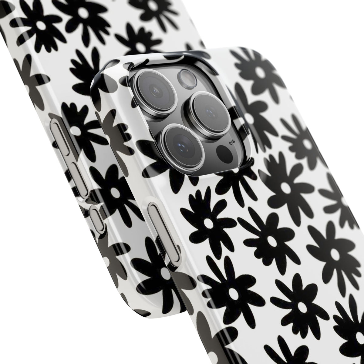 Black Daisy on White Case