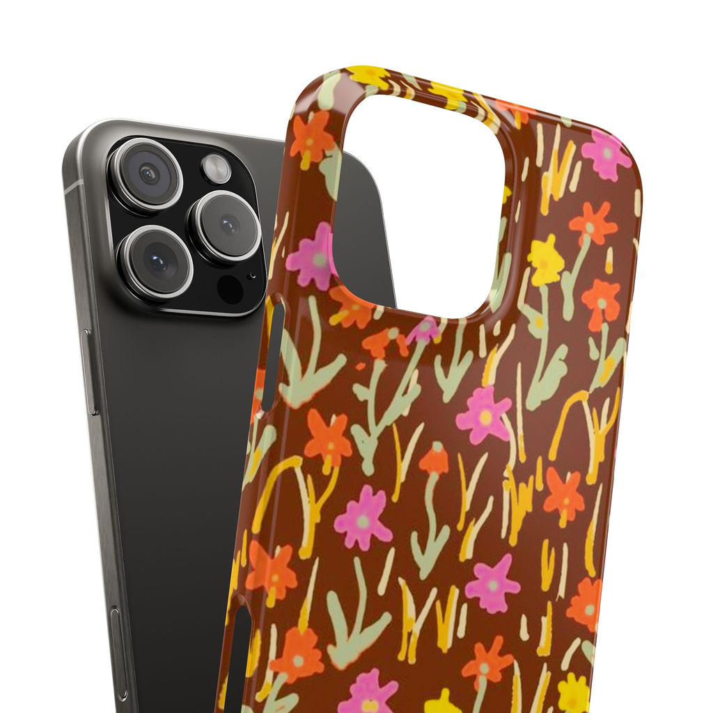 Brown Retro Floral Cover