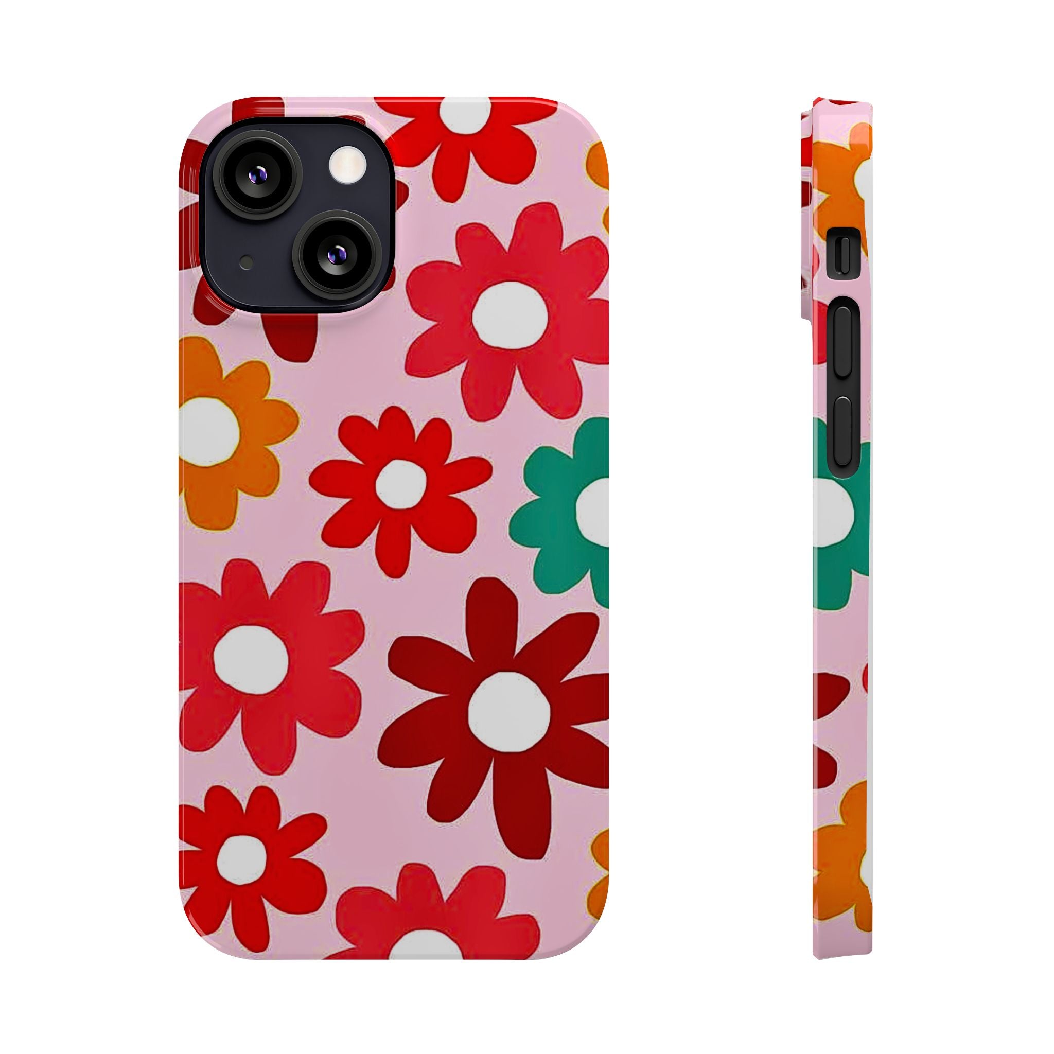 Retro Floral Case — Pink Daisy Pattern