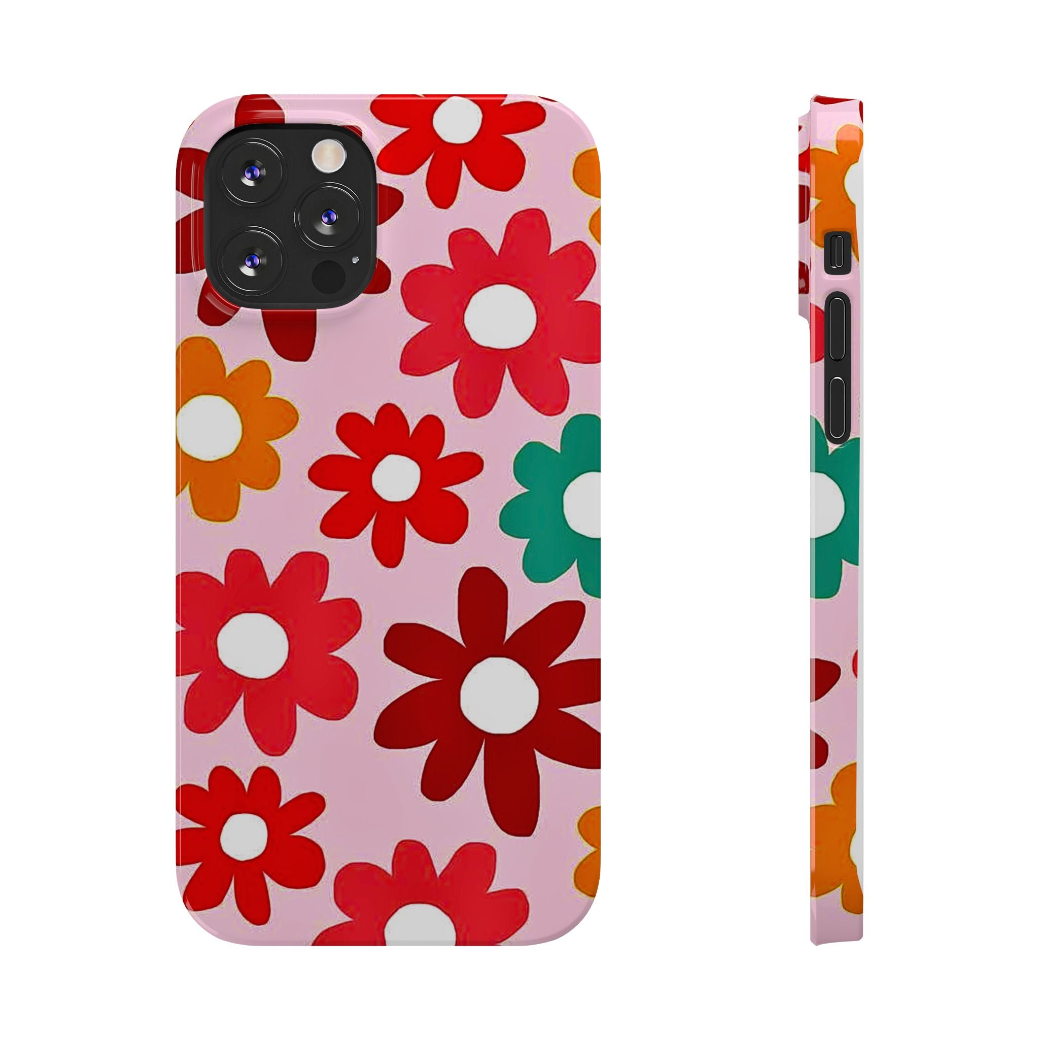 Retro Floral Case — Pink Daisy Pattern