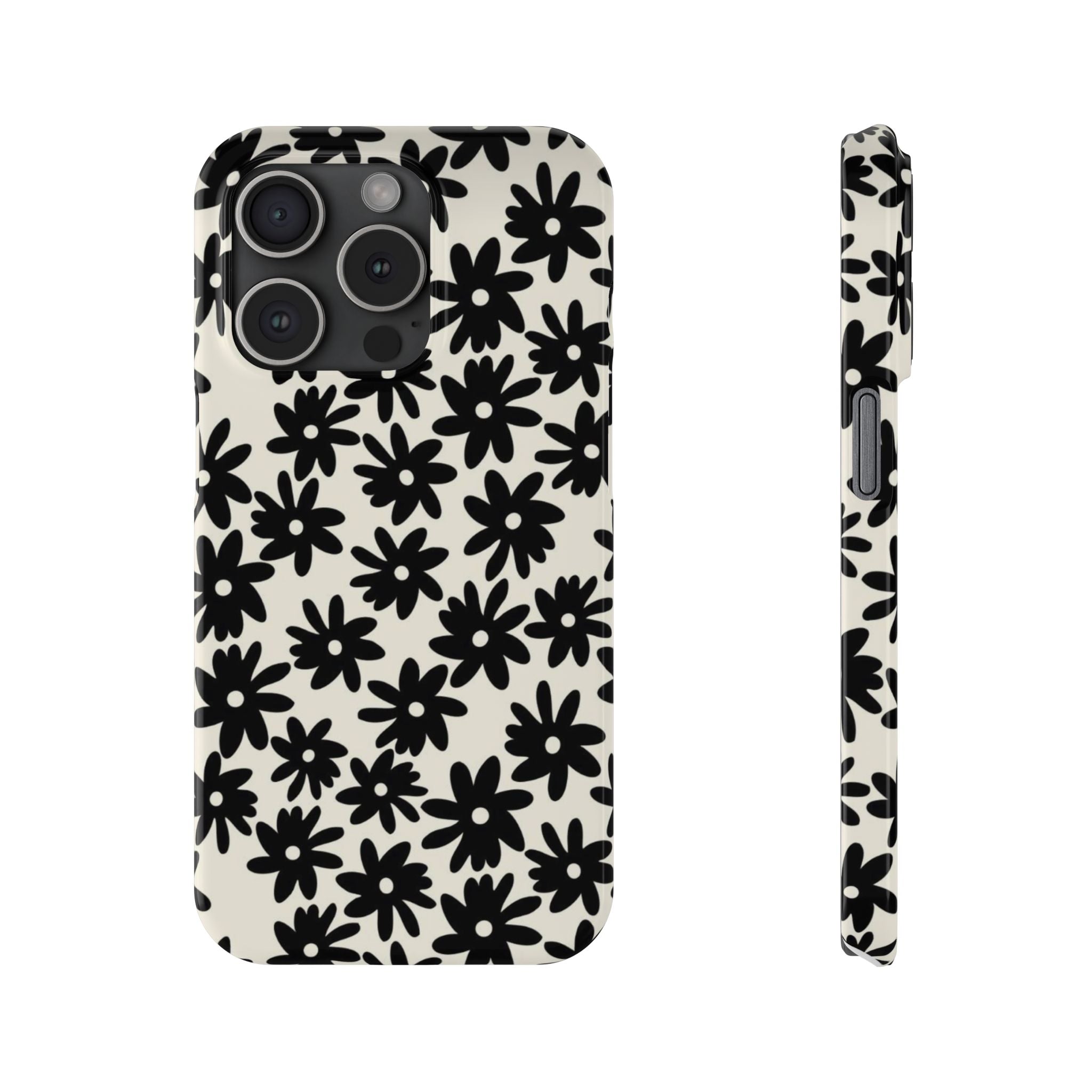Black Daisy Phone Case