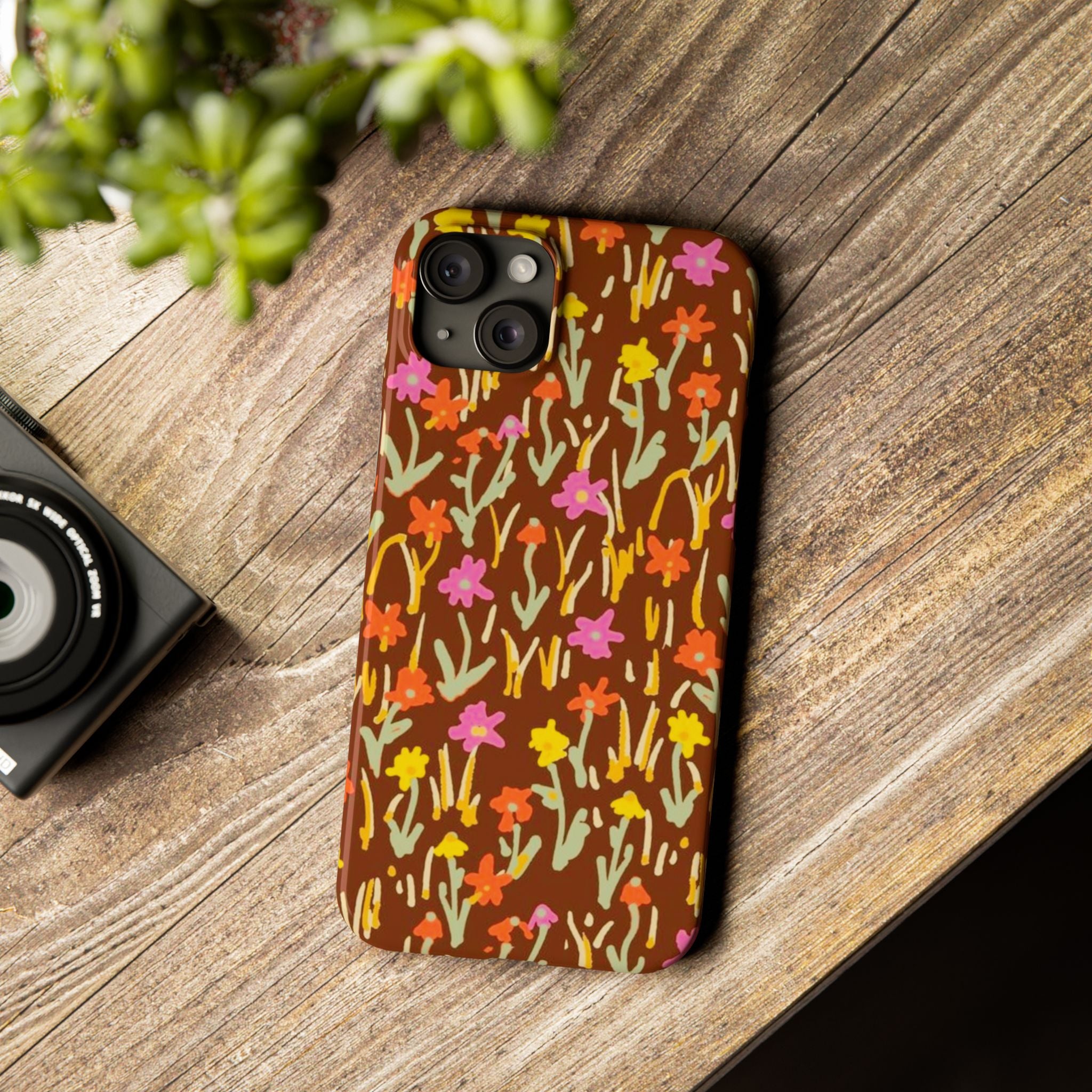 Brown Retro Floral Cover