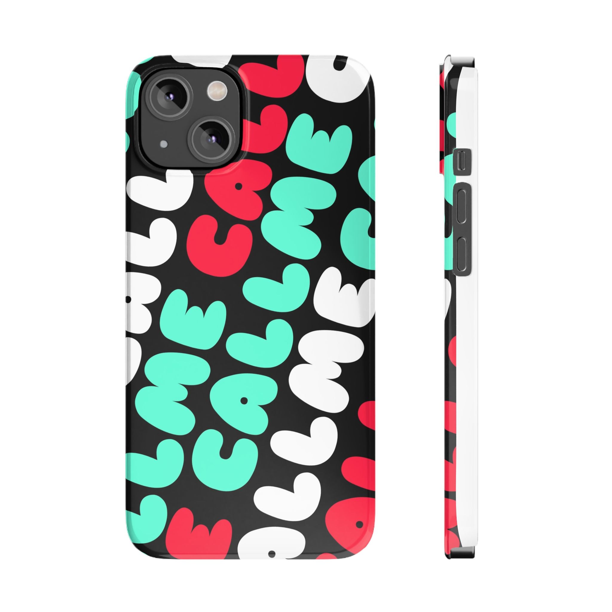 Call Me Turquoise mixed Bold Bubble Text