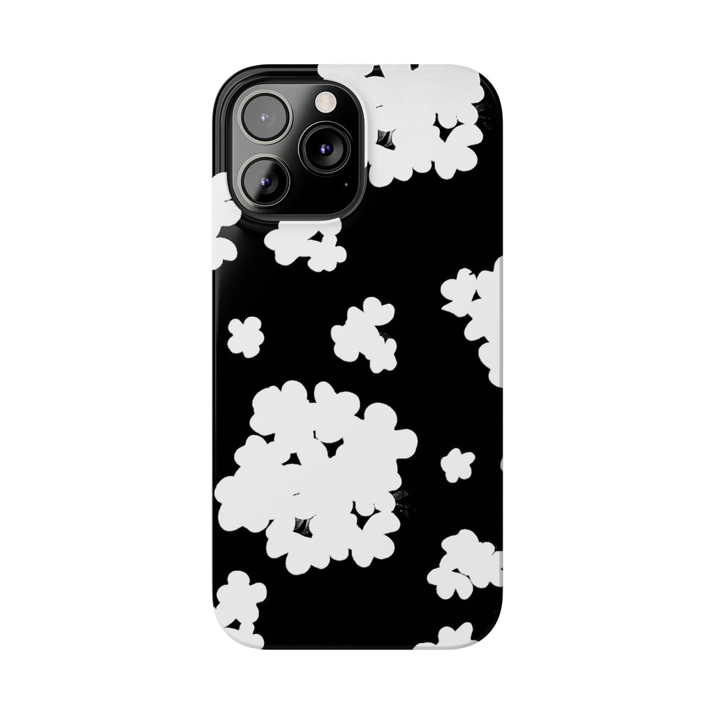 Black & White Abstract Flower Pattern Case