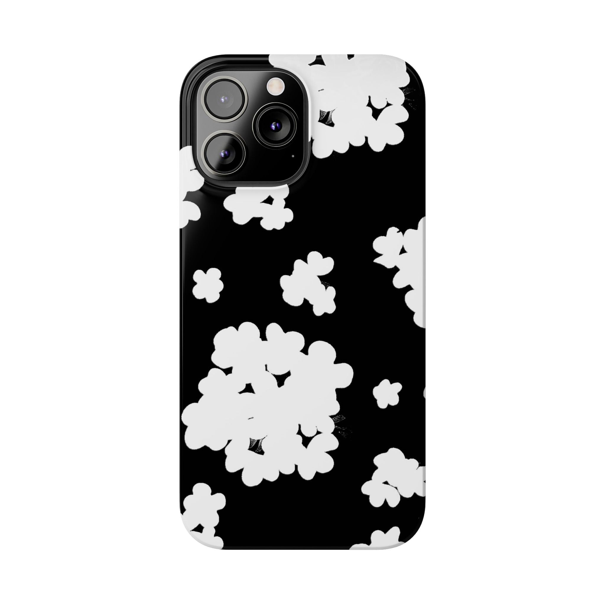 Black & White Abstract Flower Pattern Case