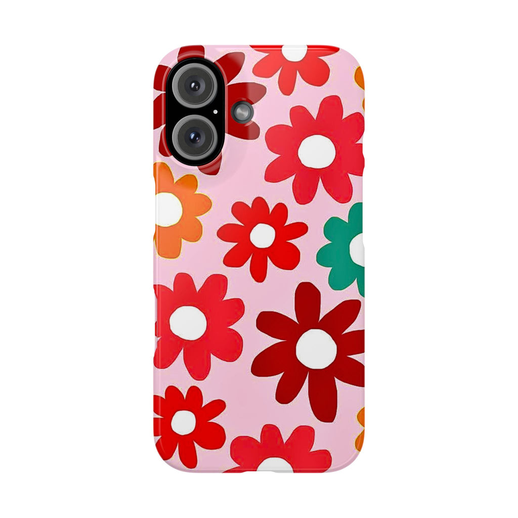 Retro Floral Case — Pink Daisy Pattern