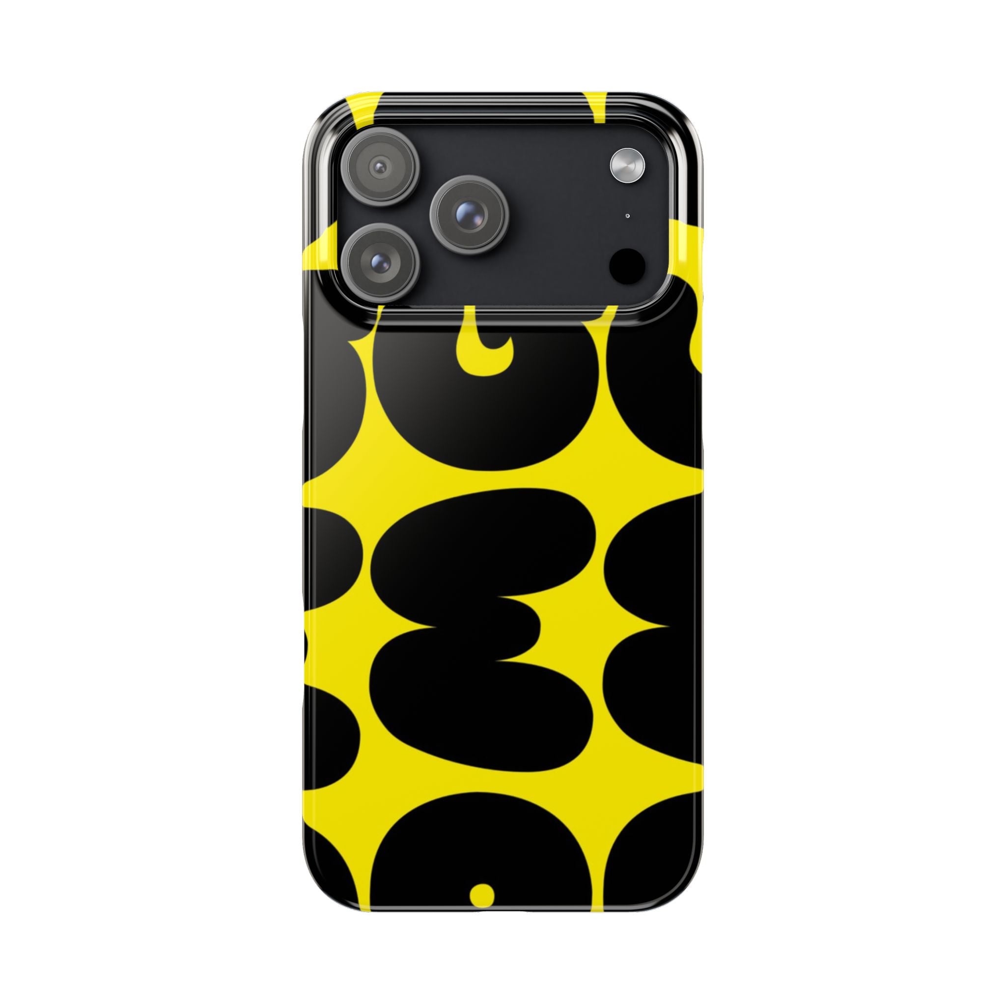 Yellow Retro Bubble Pattern Slim Phone Case