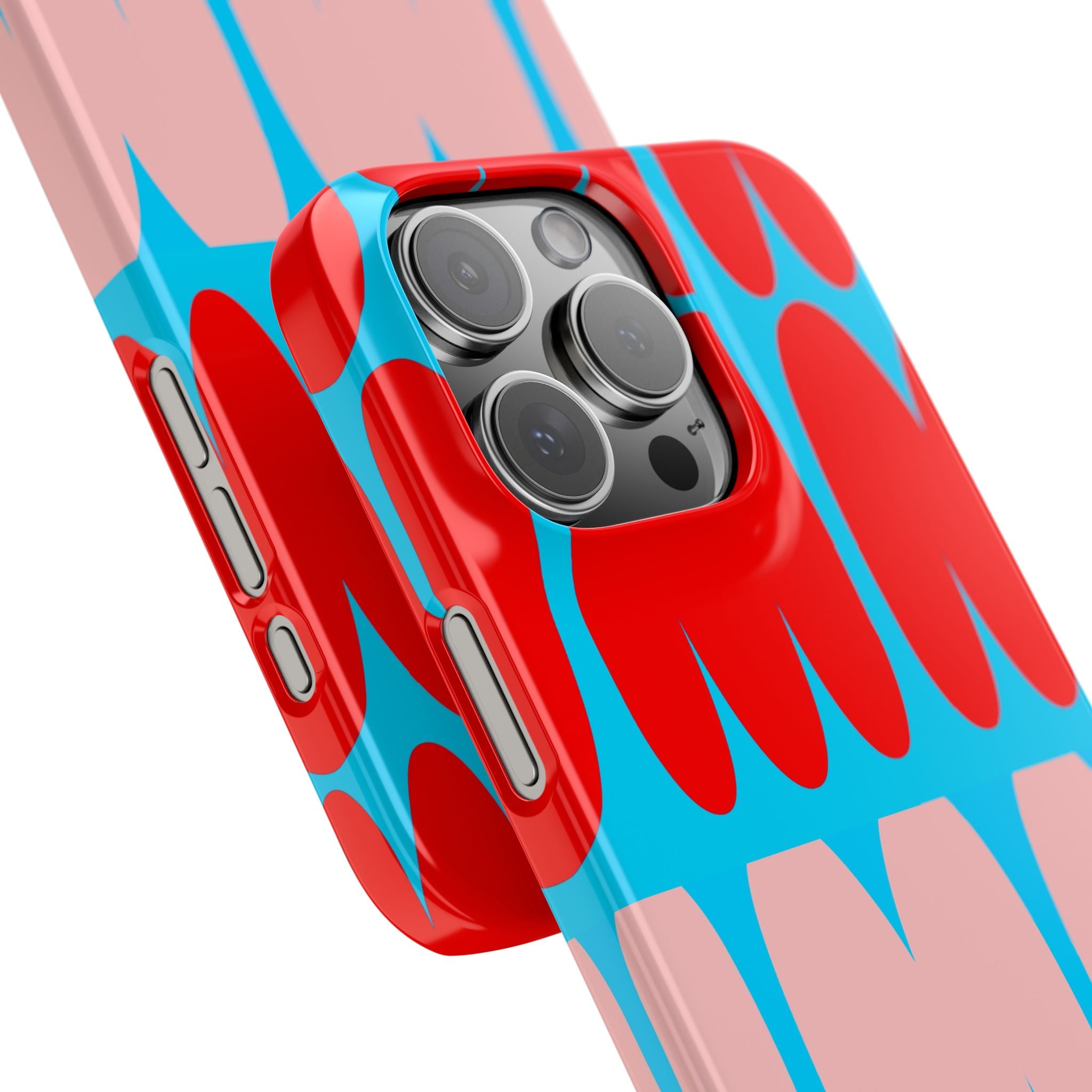 Yum Red & Pink on a Blue Case