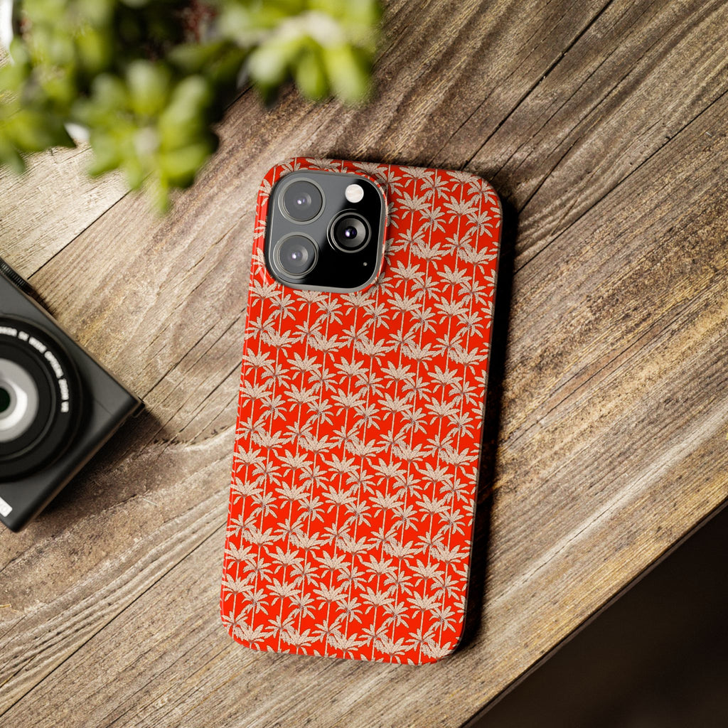Red Tropical Palm Pattern Case