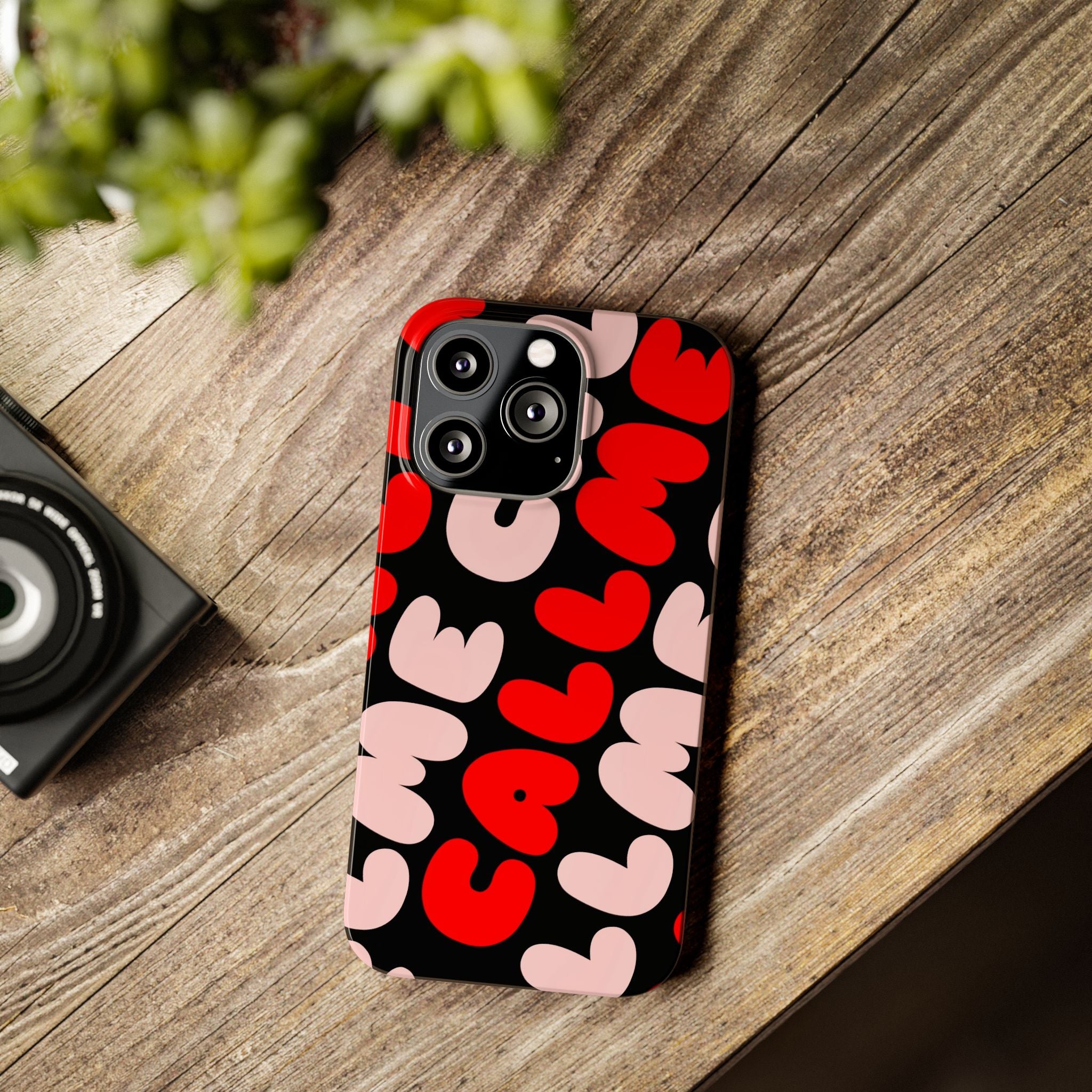 Call Me Pink and Red Phone Case