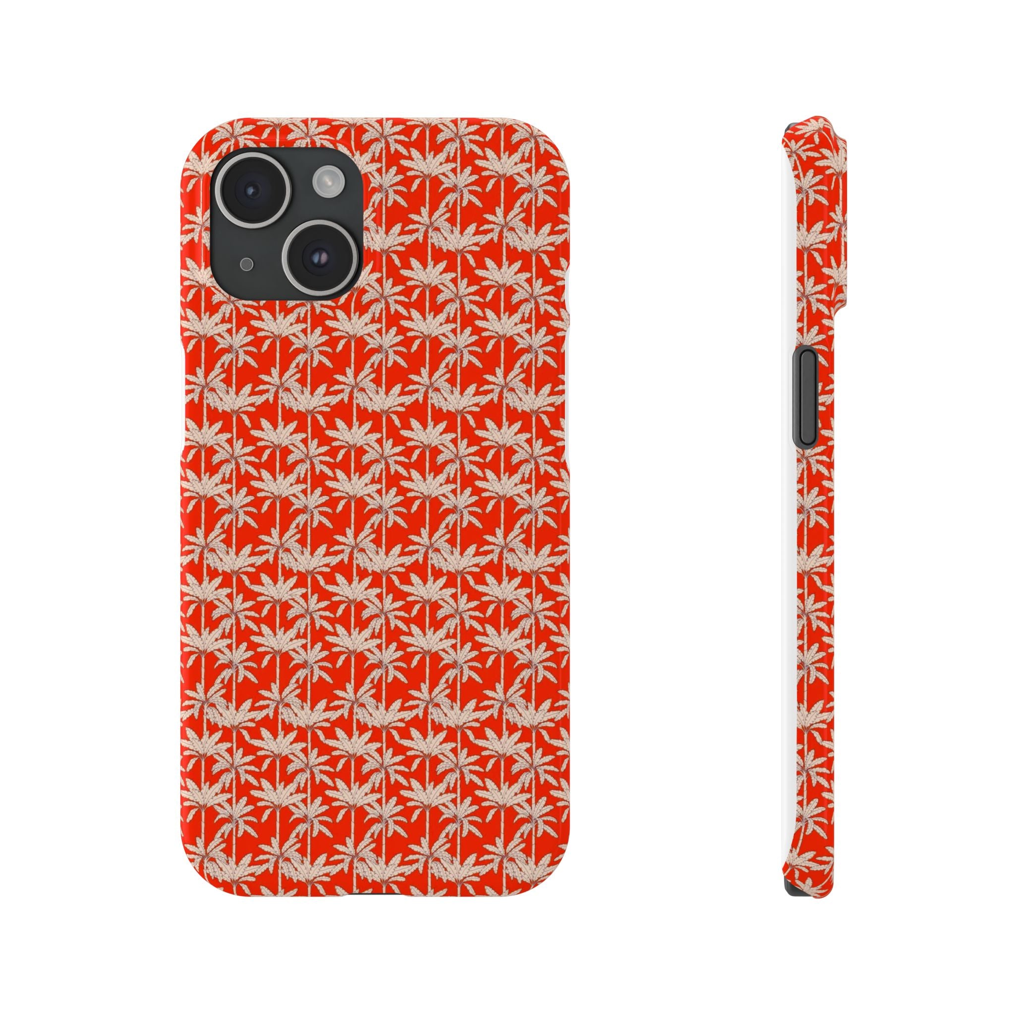 Red Tropical Palm Pattern Case