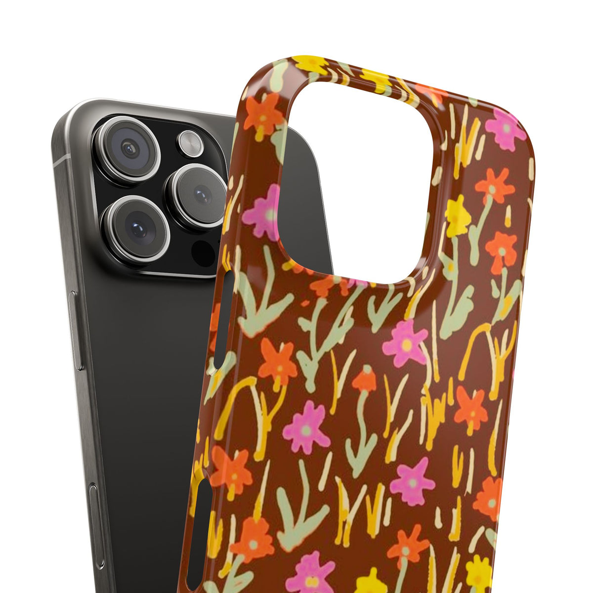 Brown Retro Floral Case